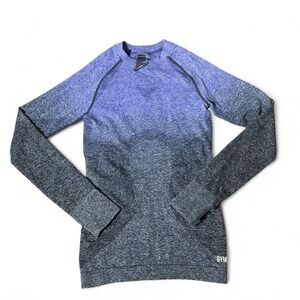 Gymshark Vital Seamless Long Sleeve Shirt Purple Grey Ombre XS
